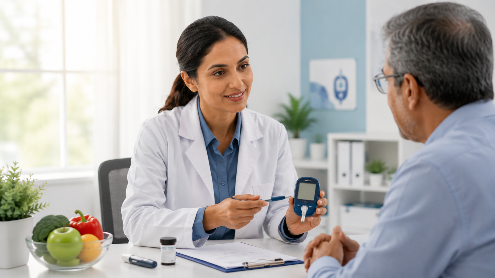 Pharmacist advising on travel vaccines and medications